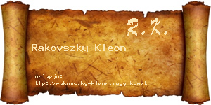Rakovszky Kleon névjegykártya